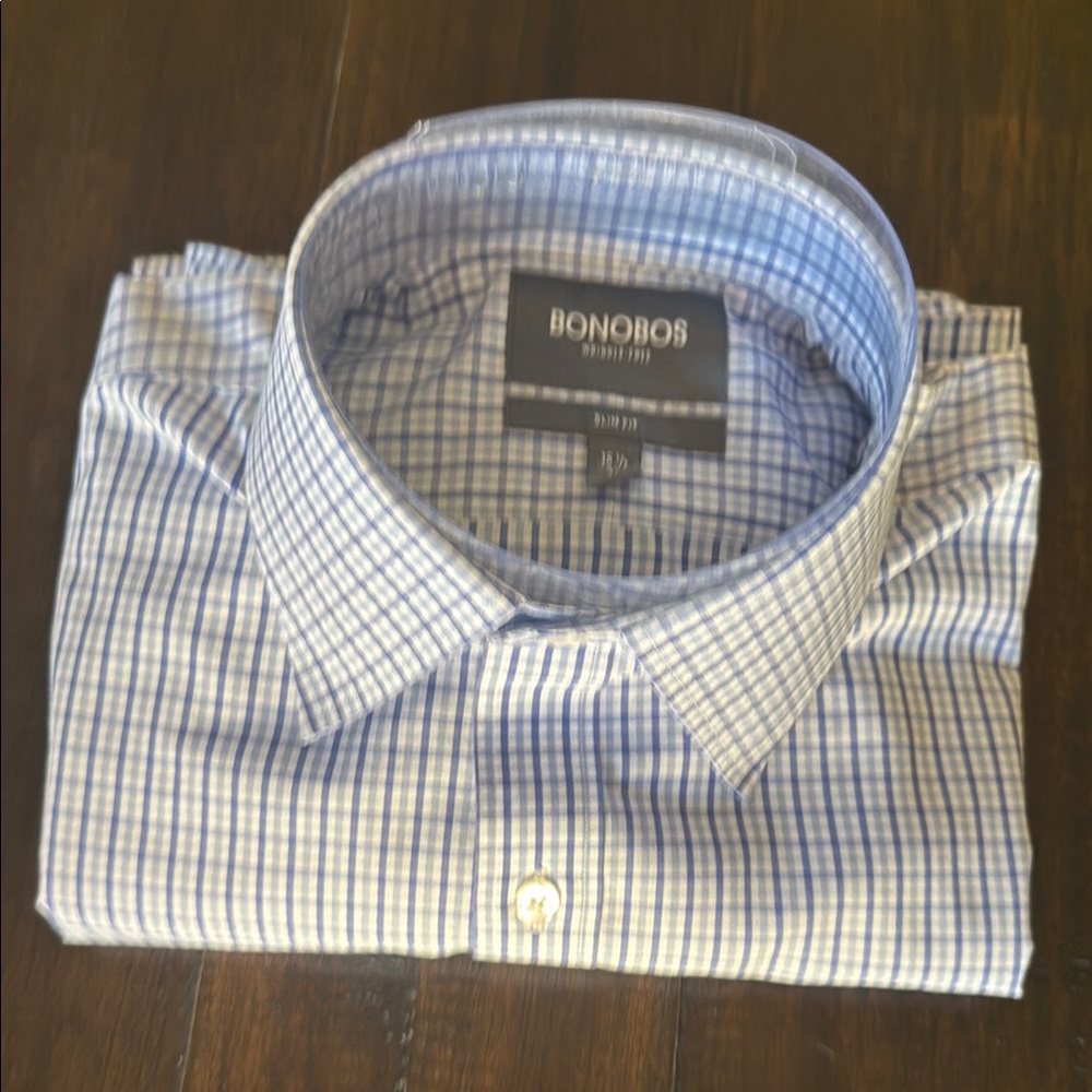 Bonobos Men's Blue Checkered Shirt